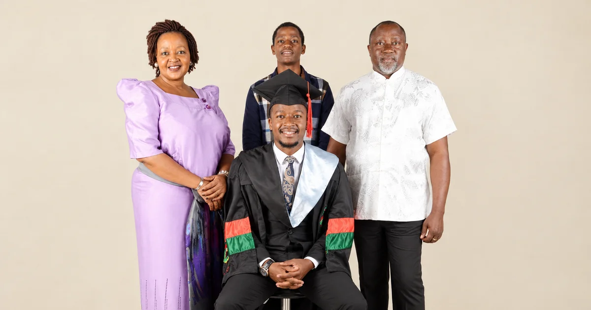 joseph-mbazzi-romeo-and-mom-Elegant Family Graduation Portrait